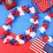 24 Pack Patriotic Leis Red White and Blue Flower Leis, 4th of July Garlands Hawaiian Luau Flower Necklaces Bulk for Fourth of July, Memorial Day, Independence Day Decorations Party Favors